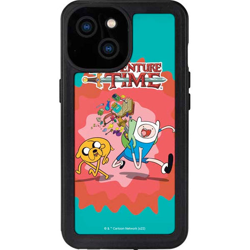 Adult Swim Adventure Time Jake and Finn iPhone 15 Waterproof Case